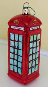 lot 361 image: Blown Glass Phone Booth and Cable Car Ornaments