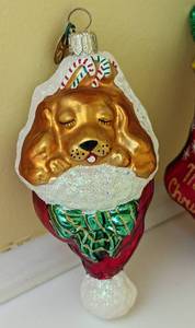 lot 370 image: Three Adorable Christopher Radko Dog Themed Ornaments