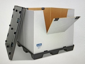 lot 2 image: Lot Of (5) Lightly Used Uline Reusable Bulk Container Pallets