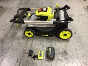 RYOBI40V HP Brushless 21 in. Cordless Battery Walk Behind Self-Propelled Lawn Mower with (1) 6.0 Ah Batteries and Charger