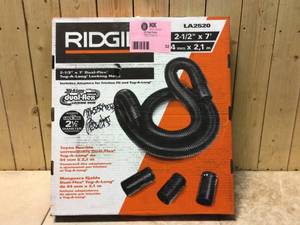 2-12 in. x 7 ft. Dual-Flex Tug-A-Long Locking Vacuum Hose for RIDGID WetDry Shop Vacuums by RIDGID Customer Returns See Pictures