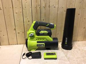 40V 110 MPH 525 CFM Cordless Battery Variable-Speed Jet Fan Leaf Blower with 4.0 Ah Battery and Charger by RYOBI Customer Returns See Pictures