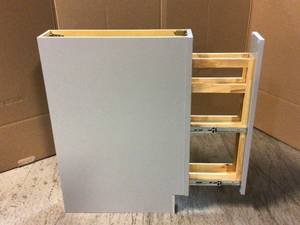 Krosswood Doors Grey Plywood Shaker Stock Ready to Assemble Spice Pull Base Kitchen Cabinet 6 in. W x 34.5 in. D H x 24 in. D - Good Condition - Review all pictures