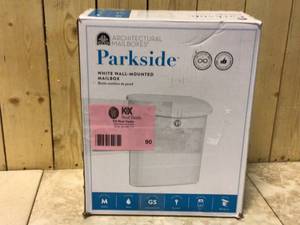 Architectural Mailboxes Parkside White, Small, Steel, Locking Wall Mount Mailbox - Good Condition - Review all pictures