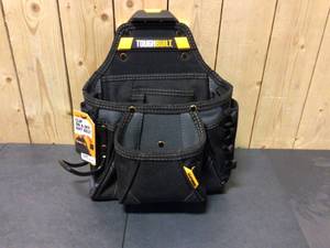 lot 17 image: TOUGHBUILT ClipTech Contractor Pouch in Black with 23 pro-grade pockets and extreme-duty hammer loop Open box