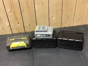 lot 57 image: Lot of ryobi earthwise battery open box