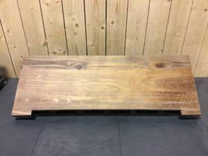 lot 75 image: StyleWell Natural Wood and Metal Wall Mounted Hanging Wine Glass Organizer Open box