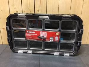 lot 80 image: Husky Connect 10-Compartment Small Parts Organizer Open box