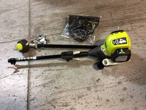 lot 86 image: RYOBI 4-Stroke 30 cc Attachment Capable Straight Shaft Gas Trimmer Open box