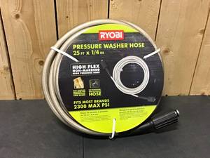 RYOBI 14 in. x 25 ft. 2,300 PSI Pressure Washer Replacement Hose - Good Condition - Review all pictures