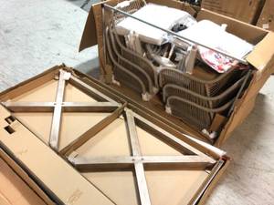 Exclusive Hampton Bay Haymont 7-Piece Steel Wicker Outdoor Dining Patio Set with Beige Cushions - Good Condition - Review all pictures