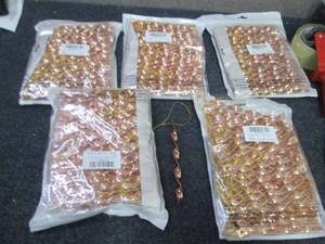 5- 48 pks Rose Gold Ornaments...