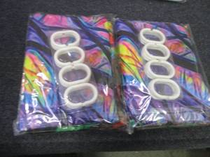 2 Fabric Shower Curtains with Rings...