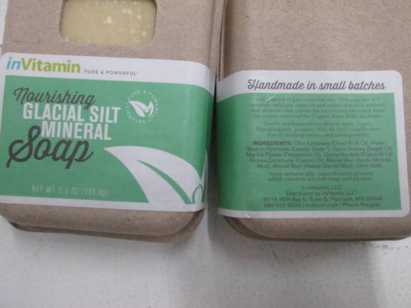4 Bars inVitamin nourishing glacial silt mineral soap