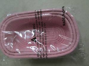 3 wiker pink oval container ...