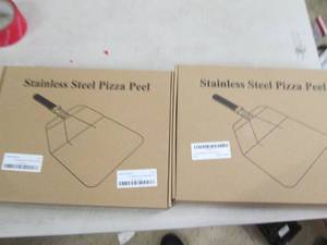 2 stainless steel pizza peels ...