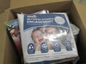 box of pillow cases, twin blanket ,...