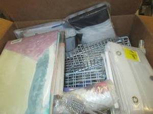 box of storage and hanging items ...