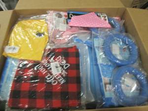 box of dog chew toys and more ...
