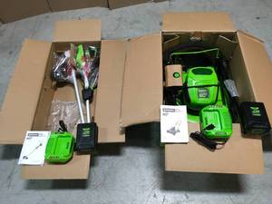 lot 20 image: Lot of Lawn Care Items by Greenworks Customer Returns See Pictutures