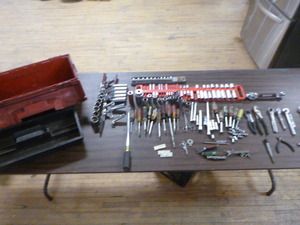 lot 20 image: Toolbox with a Variety of Tools