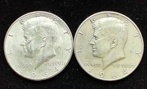 2 90% Silver Kennedy Half Dollars