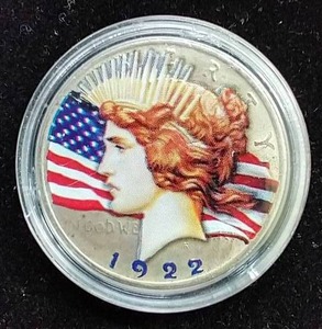 1922 Colorized Peace Dollar