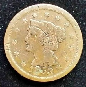 1853 Large Cent Penny