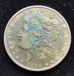 1892 Morgan Dollar With Nice Toning