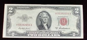 1953-A Red Seal $2 Note