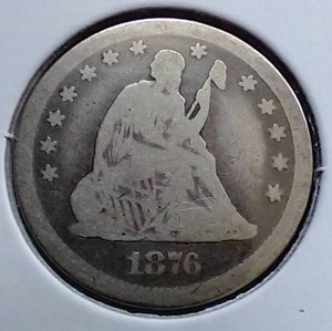 1876-CC Liberty Seated Quarter