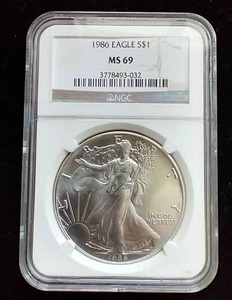First Year 1986 Silver Eagle - MS69