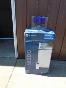 8500 btu portableair room air conditioner. Appears to be unopened. As shown.