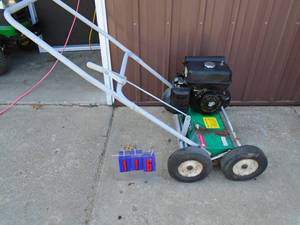 Lesco lawn dethatcher. Good used condition. Tested & works. As shown.