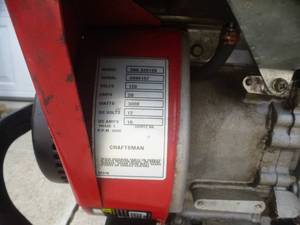 Craftsmen Generator 3000 Watt 120v