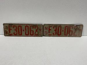 lot 53 image: 1926 North Dakota License Plates
