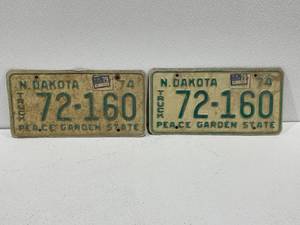lot 61 image: 1974 North Dakota Truck License Plates