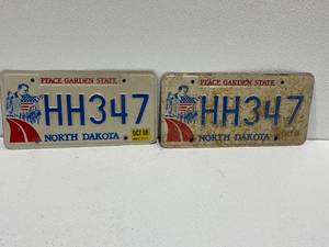 lot 65 image: North Dakota Teddy Roosevelt License Plates