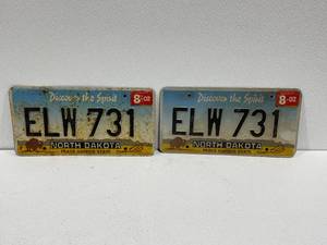 lot 66 image: North Dakota License Plates