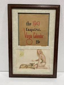 lot 73 image: Framed 1943 Varga Calendar