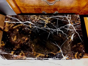 Gorgeous High Quality AMERICAN DREW&nbspGrand European Styling 3 Drawer Night Stand With&nbspMarble Top - Top Drawer Is Lined With Felt - Marble &amp Wood In Amazing Condition Still Marble Top Matches Lot 3 Marble...