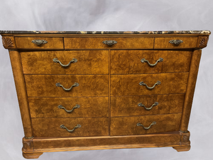WOW Gorgeous High Quality AMERICAN DREW&nbspGrand European Styling 11 Drawer&nbspMarble Top Dresser Sideboard Buffet -Top 3 Drawers Are Felt Lined -Wood Is In Amazing Condition Originally Purchased For $8000&nbsp See Details About Marble Top&nbsp