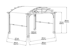 lot 5 image: Hampton Bay 10 ft. x 12 ft. Longford Wood Outdoor Patio Pergola with Sling Canopy