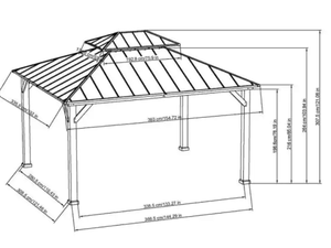 lot 6 image: Hampton Bay Crownhill 11 ft. x 13 ft. Hardtop Gazebo with Wood Posts