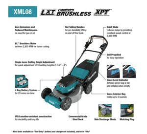lot 4 image: Makita 21 18-Volt X2 (36-Volt) LXT Lithium-Ion Cordless Walk Behind Self Propelled Lawn Mower