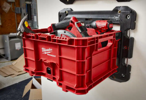 lot 35 image: Milwaukee PACKOUT 18.6 in. Tool Storage Crate Bin with Carrying Handles and 50 lbs. Weight Capacity