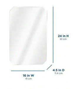 lot 192 image: Zenith 16 in. x 24 in. Frameless Beveled Swing Door Recessed Medicine Cabinet