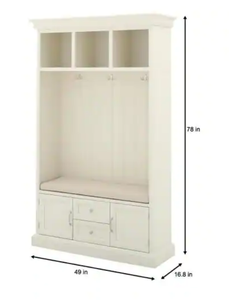 lot 52 image: Home Decorators Collection Royce Off White 49 in. Hall Tree
