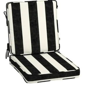 lot 76 image: Arden ProFoam 20 x 20 Outdoor Chair Cushion Set in Onyx Black Stripe