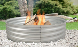 lot 42 image: Hampton Bay 36 in. x 13 in. Round Galvanized Steel Wood Fire Ring